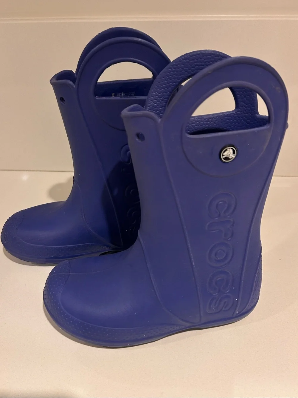 CROCS Kids Waterproof Blue Handle Rain Boots
